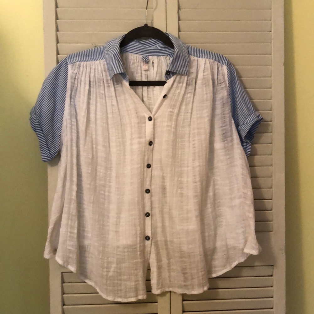 Free people button front blouse
